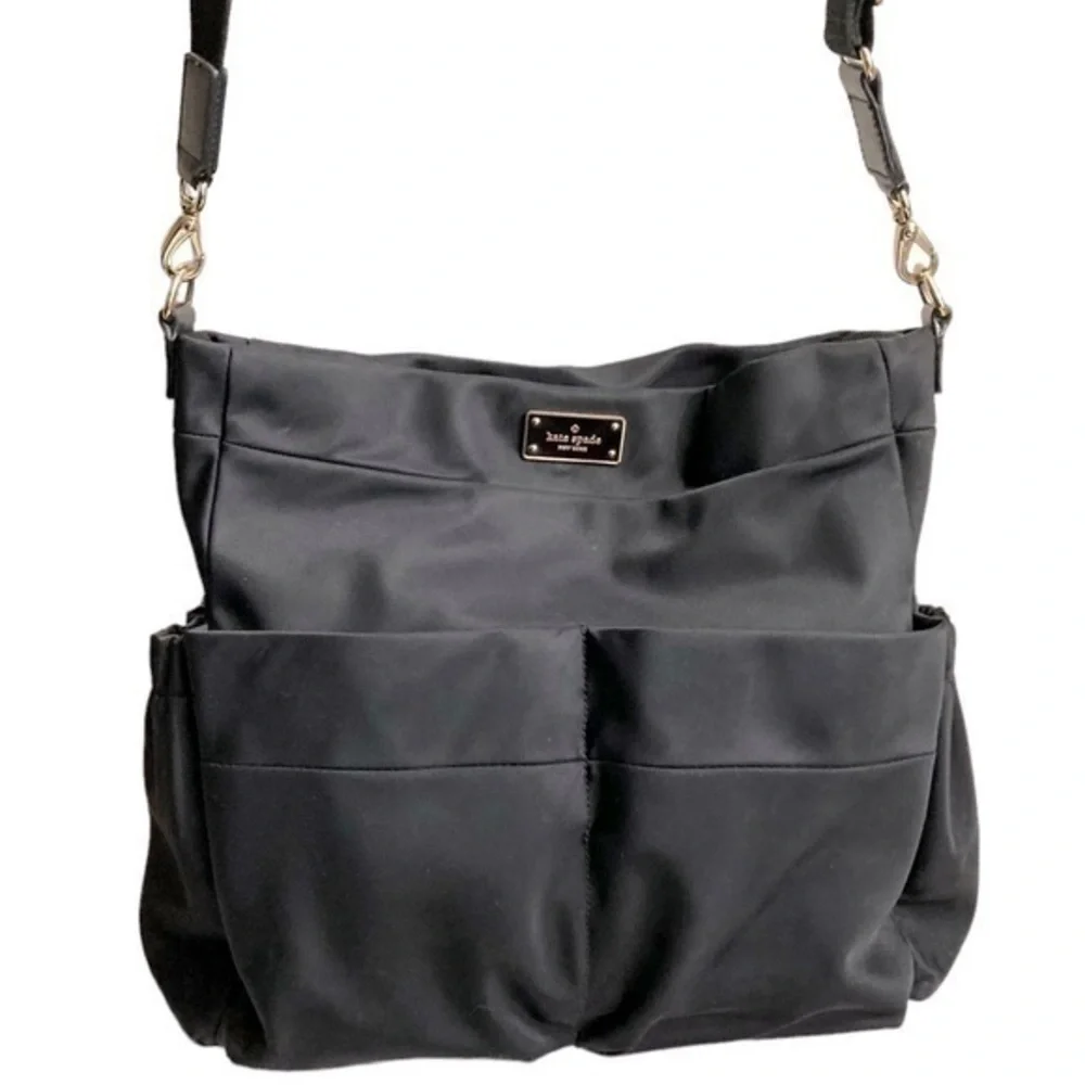 Kate spade black nylon diaper bag